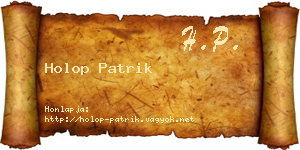 Holop Patrik névjegykártya
